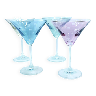 Verres à martini à pois