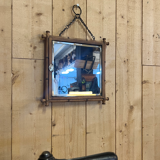 Miroir triptyque en bambou et laiton 1876