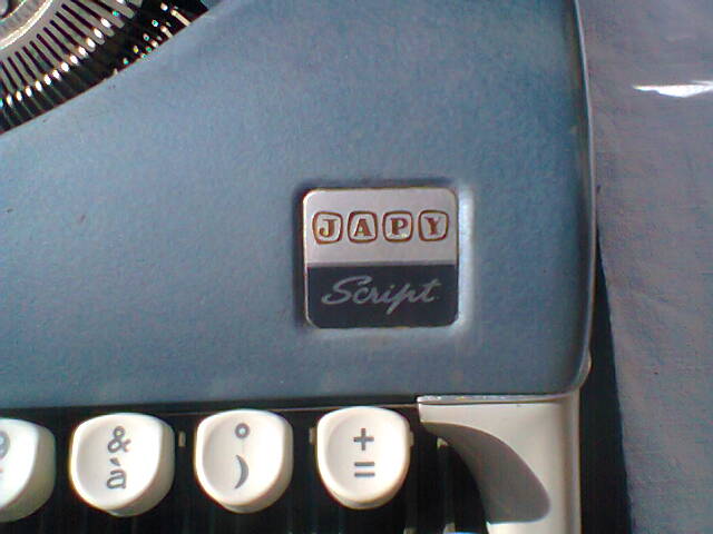 Typewriter Japy Script portable blue 50-60 years