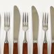 Amboss Box Mid-Century 6 Knives and 6 Forks, Cutlery, Austria, 1950s