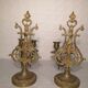 Pair of piano candlesticks in golden bronze 19th century