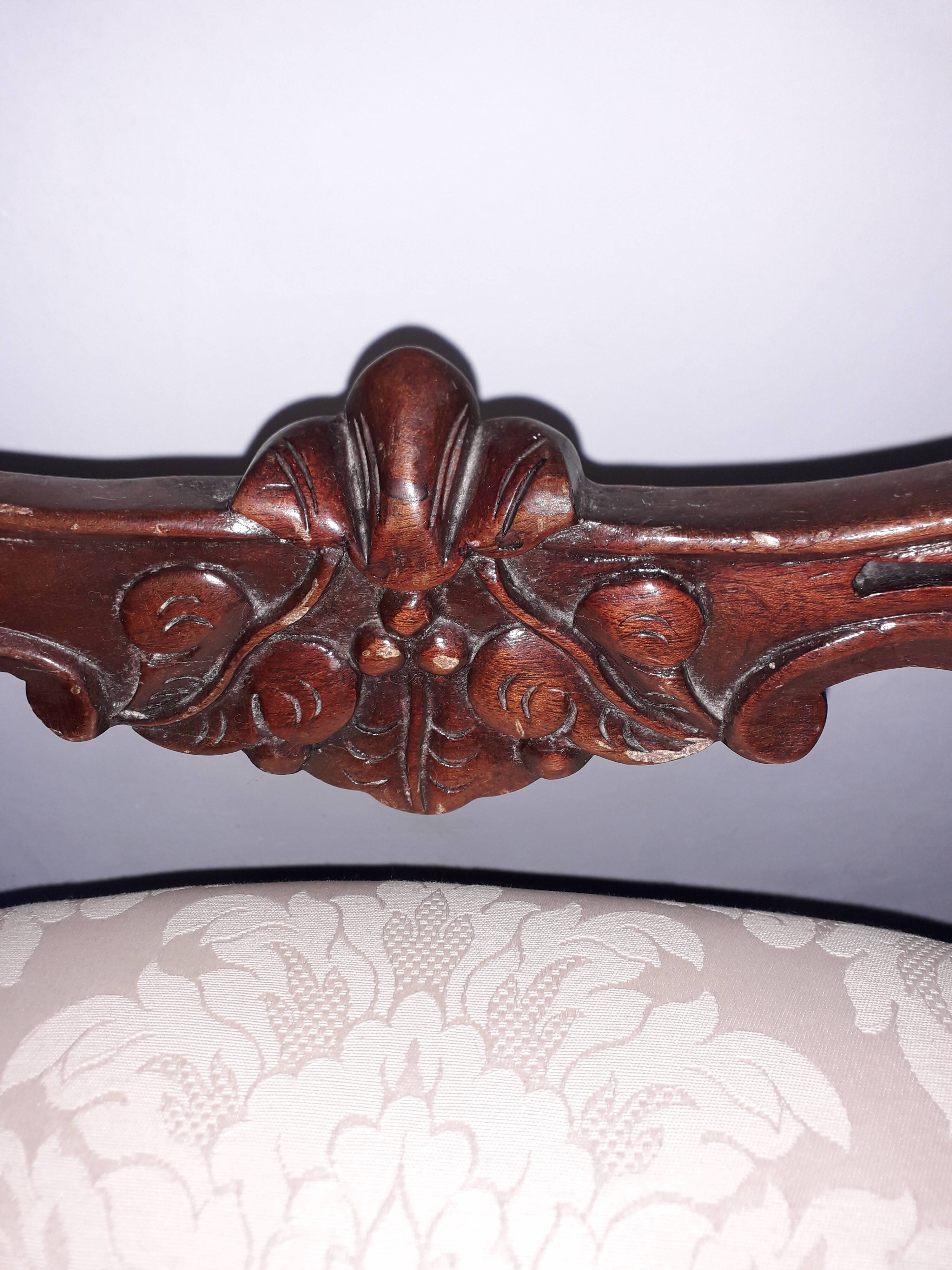 Pair of colonial mahogany armchairs