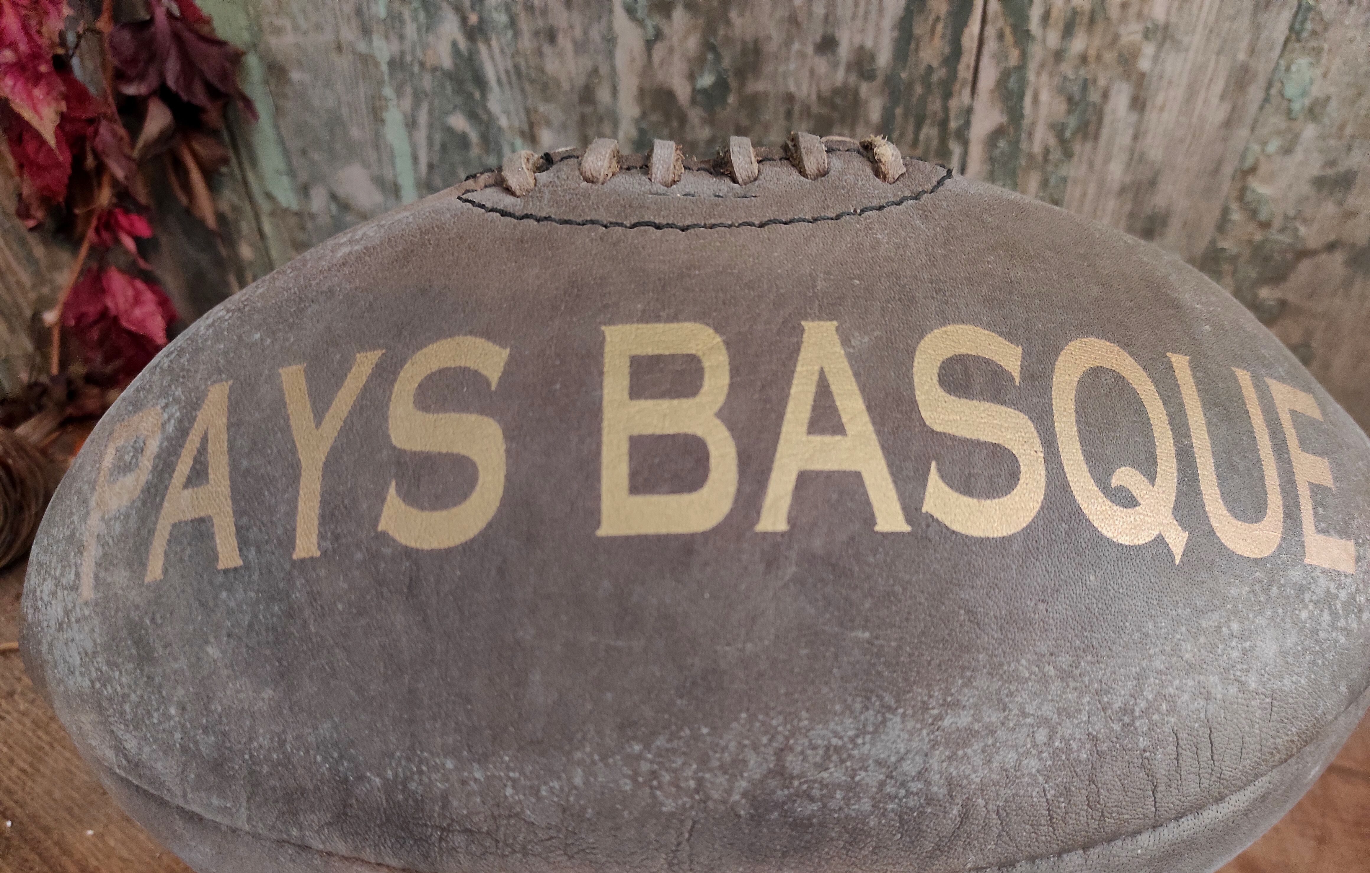Vintage leather rugby ball Biarritz