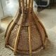 Suspension vintage en cannage et rotin