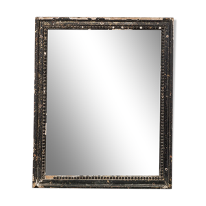 Miroir rectangulaire noir en détresse
