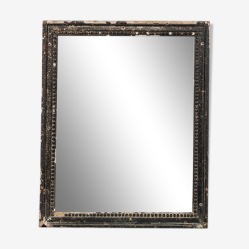 Rectangular Black Distressed Mirror