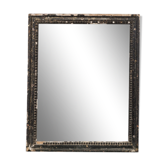 Rectangular Black Distressed Mirror