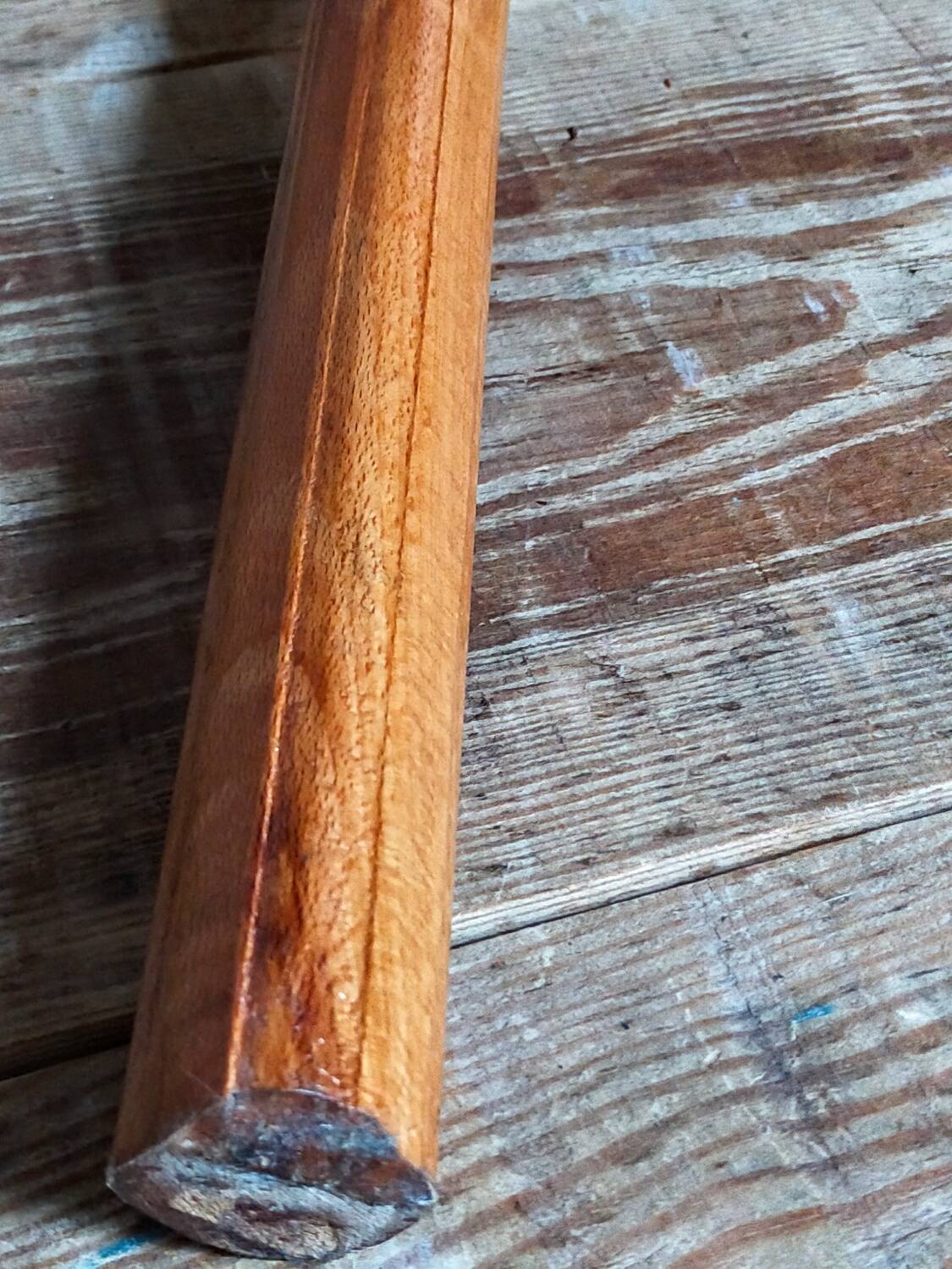 Solid wood tripod stool from the 50s