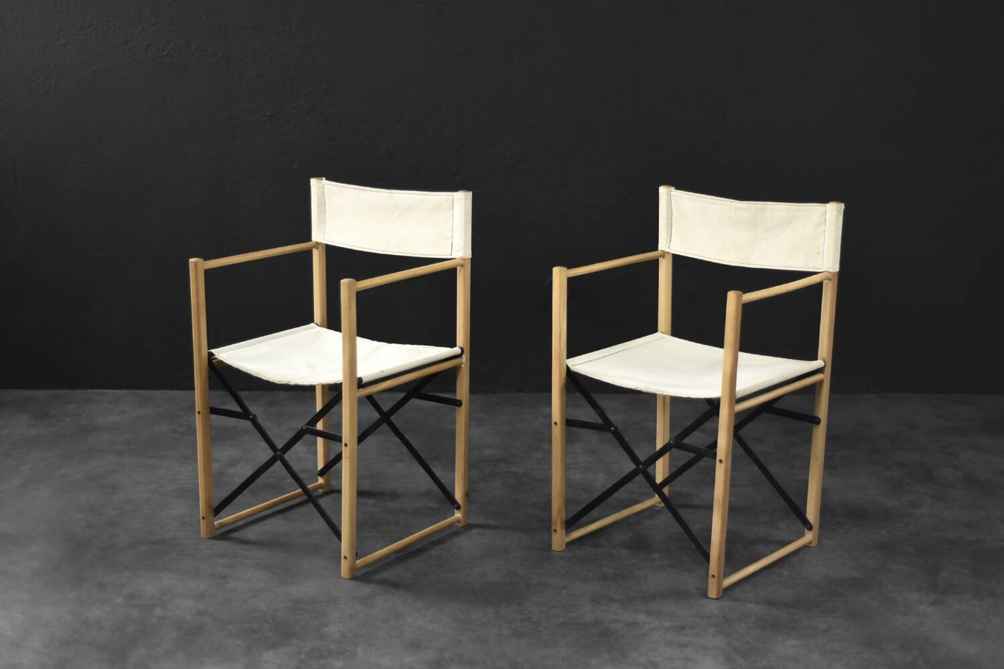 Vintage Mid-Century Scandinavian Modern Beech Safari Director's Chairs