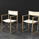 Vintage Mid-Century Scandinavian Modern Beech Safari Director's Chairs