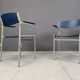 Minimalist Metal and Plywood Stackable Armchairs by Gijs Van Der Sluis, Set of 6