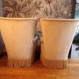 Paire de fauteuils crapaud en velours