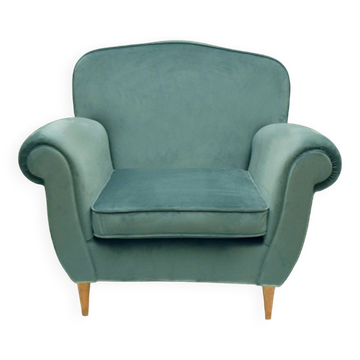 Fauteuil en velours années 1950
