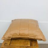 Vintage patchwork leather cushion