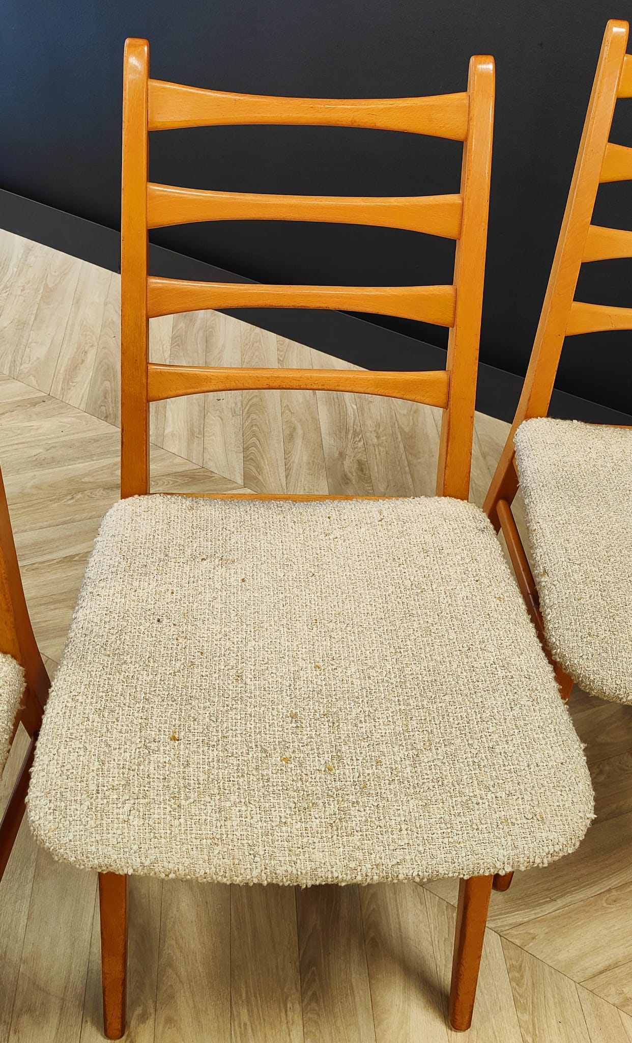 Set of 8 mid century dining table chairs vintage