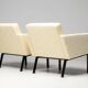 Pair of cream wool lounge chairs Martin Visser SZ48
