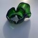 Sculptural ashtray in emerald green glass