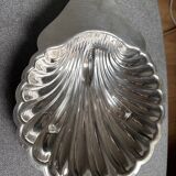Large shell dish in silver metal Christofle Fleuron