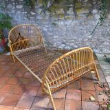 Vintage rattan bed 90X190
