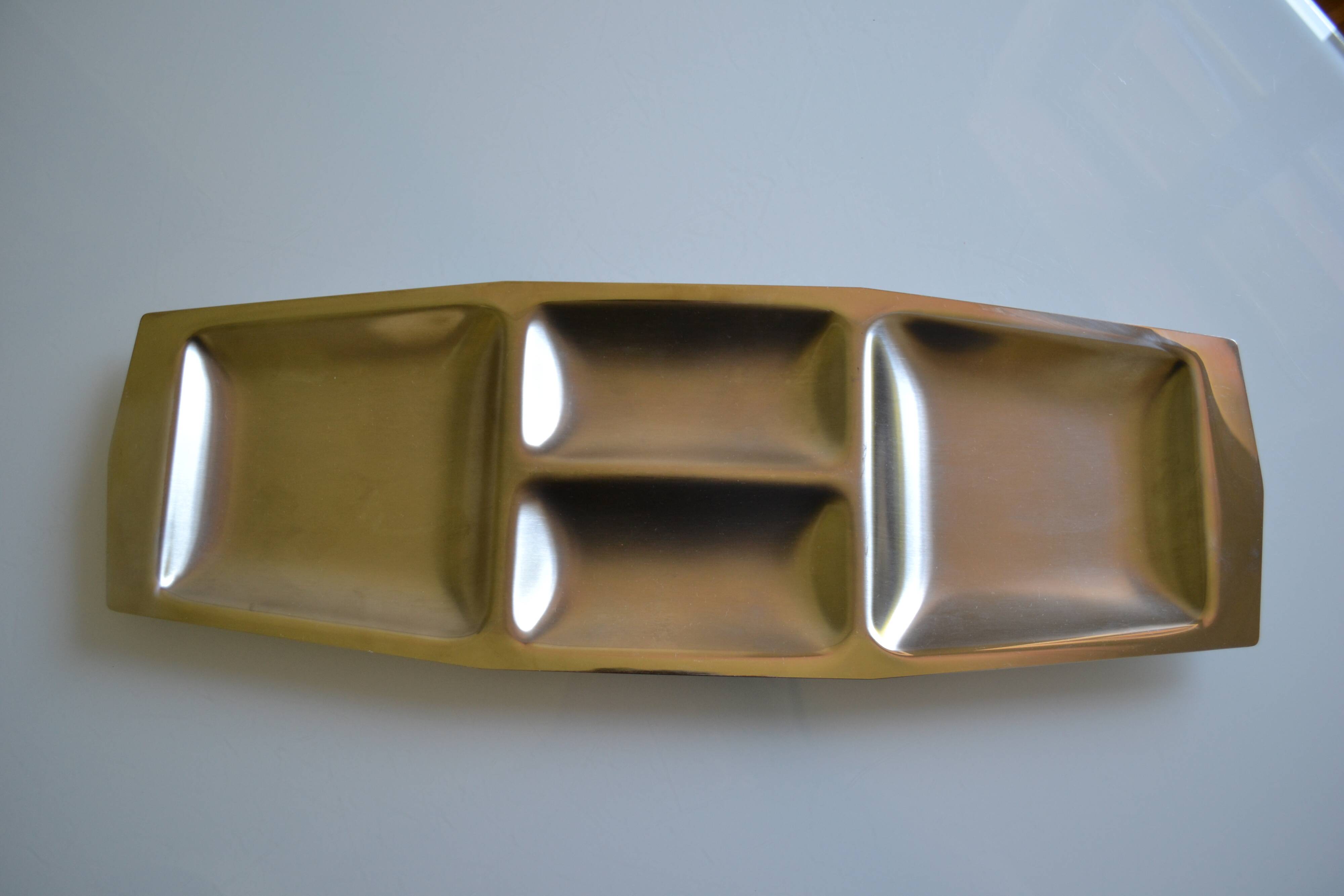 Chichester plate England in brushed stainless steel 1970s