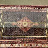 Glass and brass coffee table - 1970s