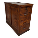 Ancien caisson de bureau en chêne, double face