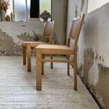 Pair of Baumann chairs beech and cannage