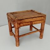 Antique burnt bamboo stool