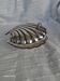 Old shell-shaped butter dish in silver-plated metal - trinket dish.