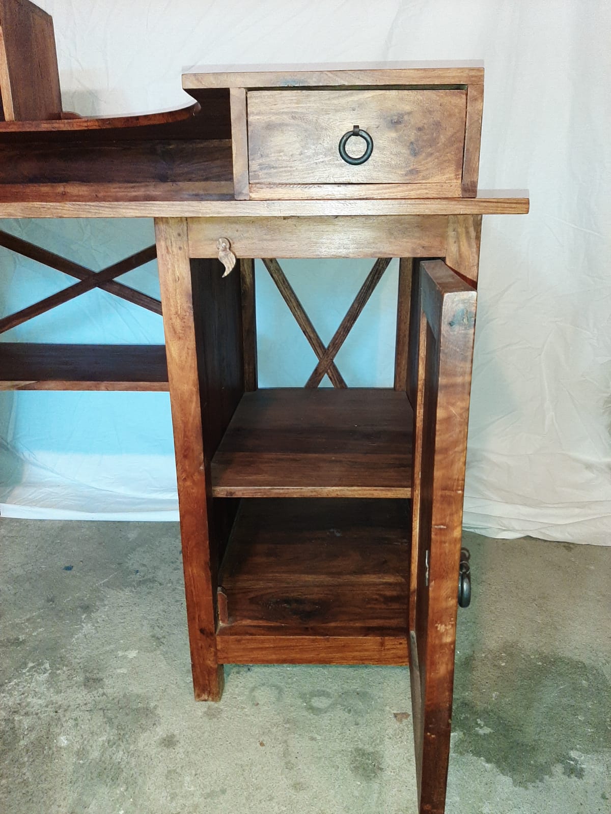Subtle and neat solid rosewood desk