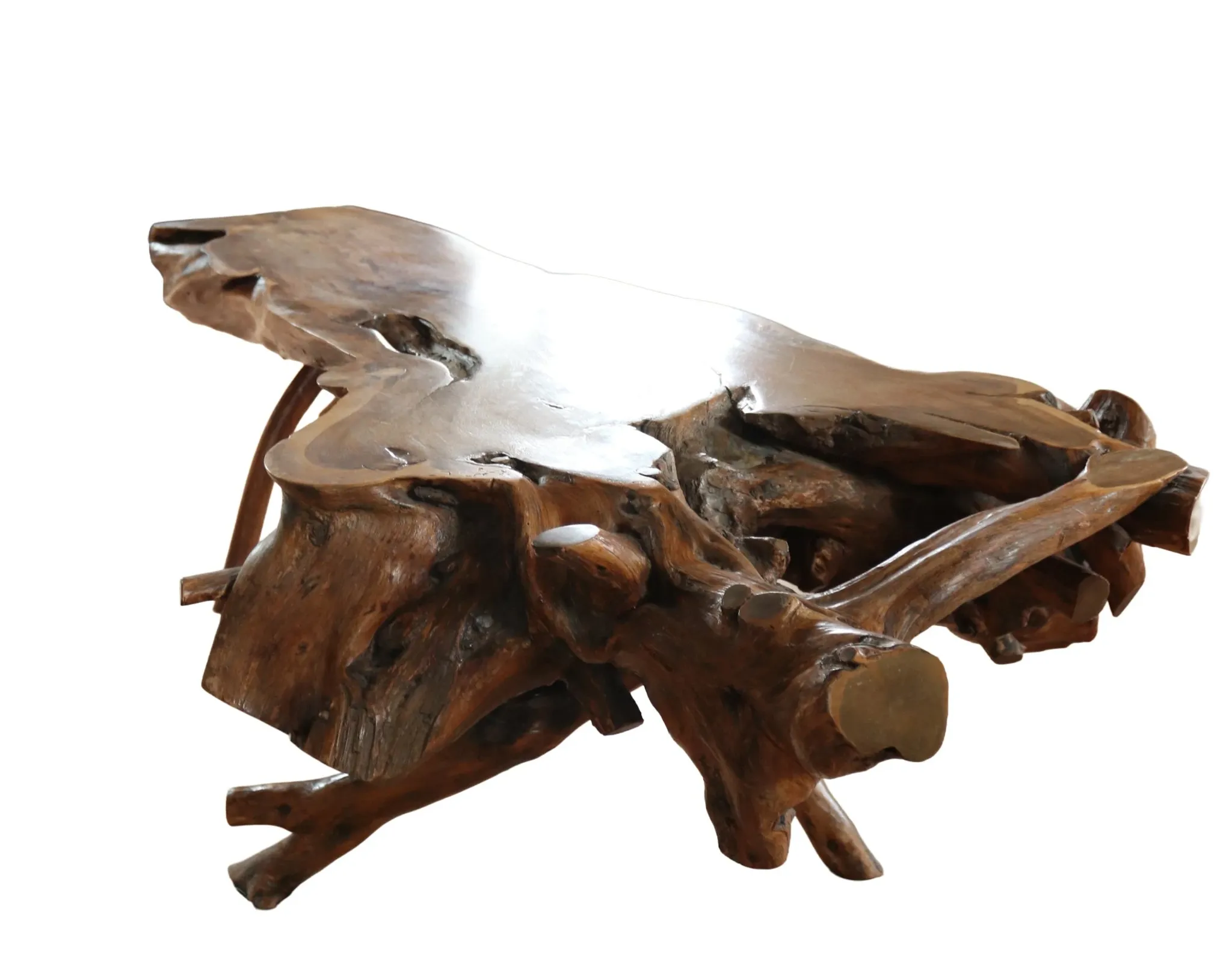 Large sculptural root wood coffee table – circa 1970