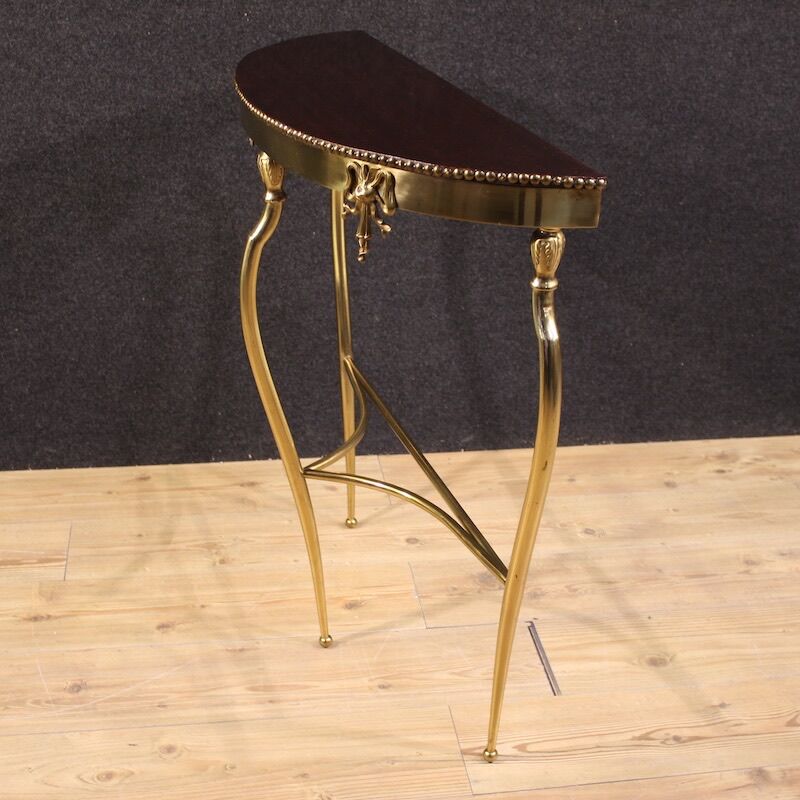 20th century Italian gilded brass console table