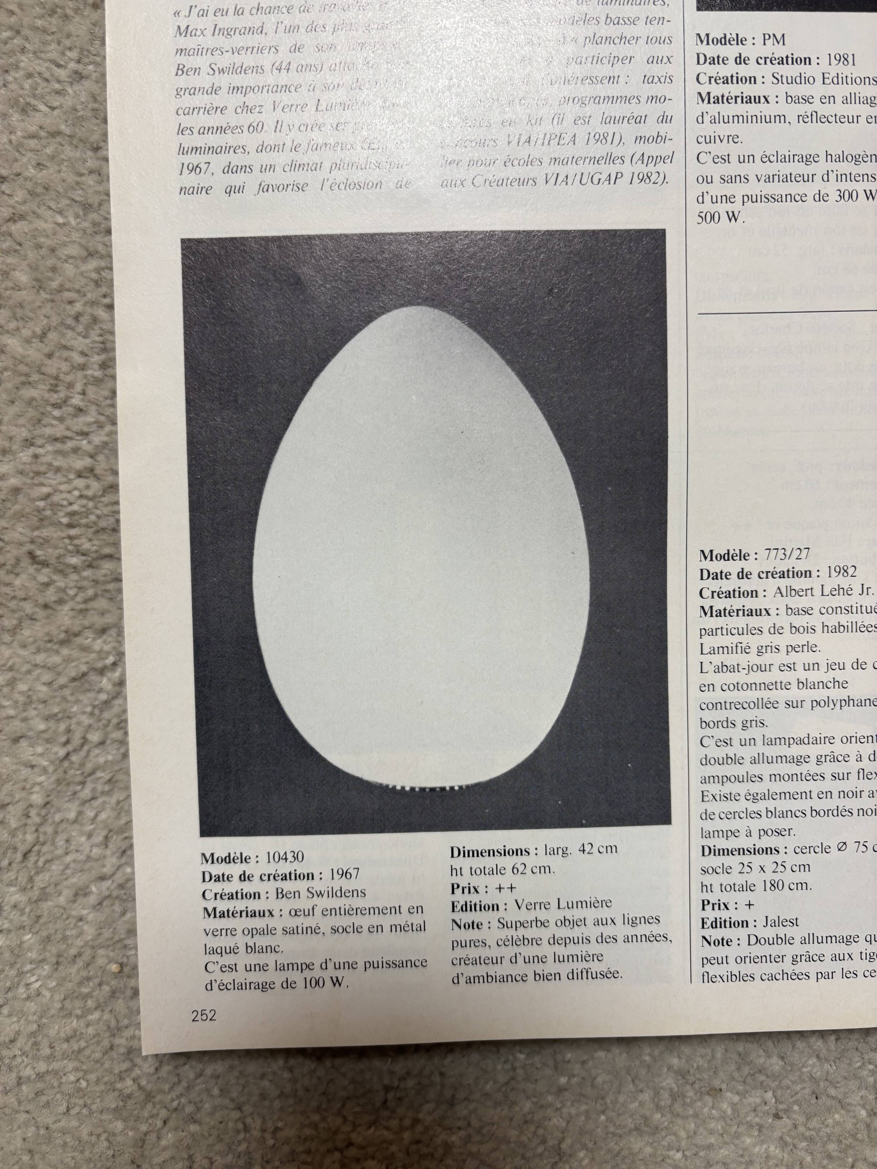 Egg lamp, model 10430, Ben Swildens