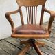 Fauteuil de bureau américain pivotant circa 1900 vintage