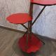 Wooden stool, bamboo legs