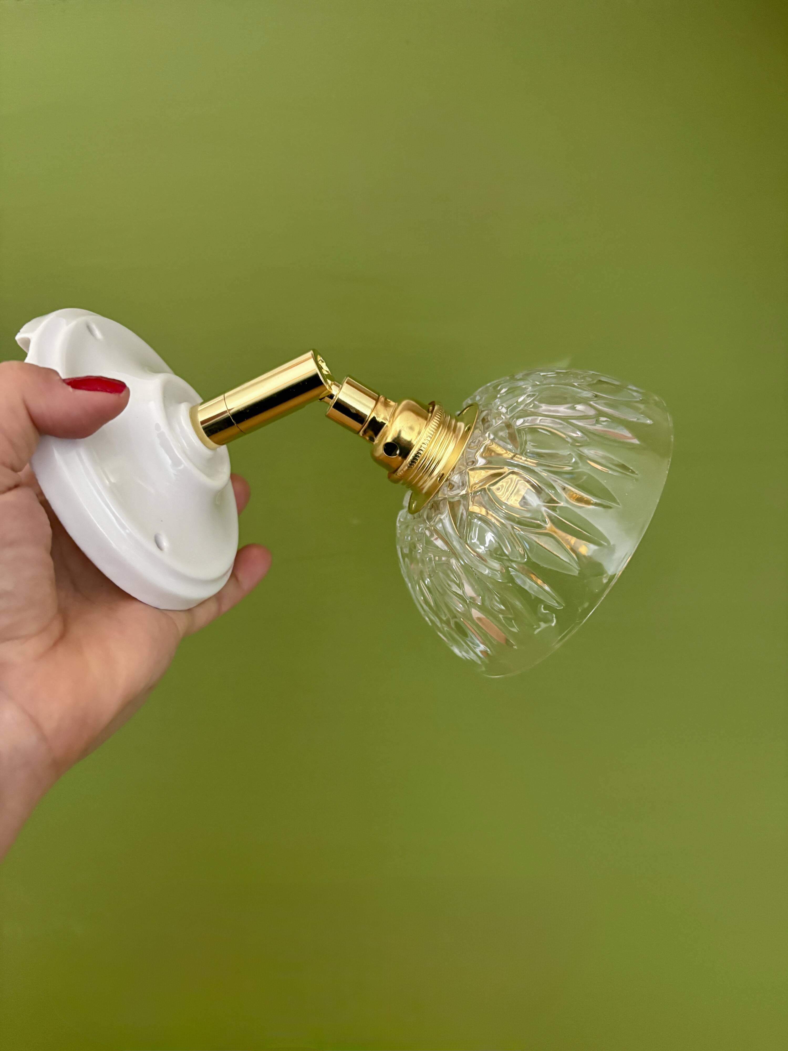 Vintage moulded glass lampshade - tableware collection -