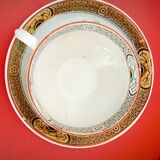 4 Badonviller tea cups with saucers, Tokio model + milk jug.