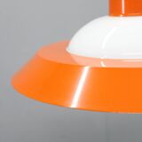 1970s Czechoslovak mid-century orange opaline glass pendant lamp