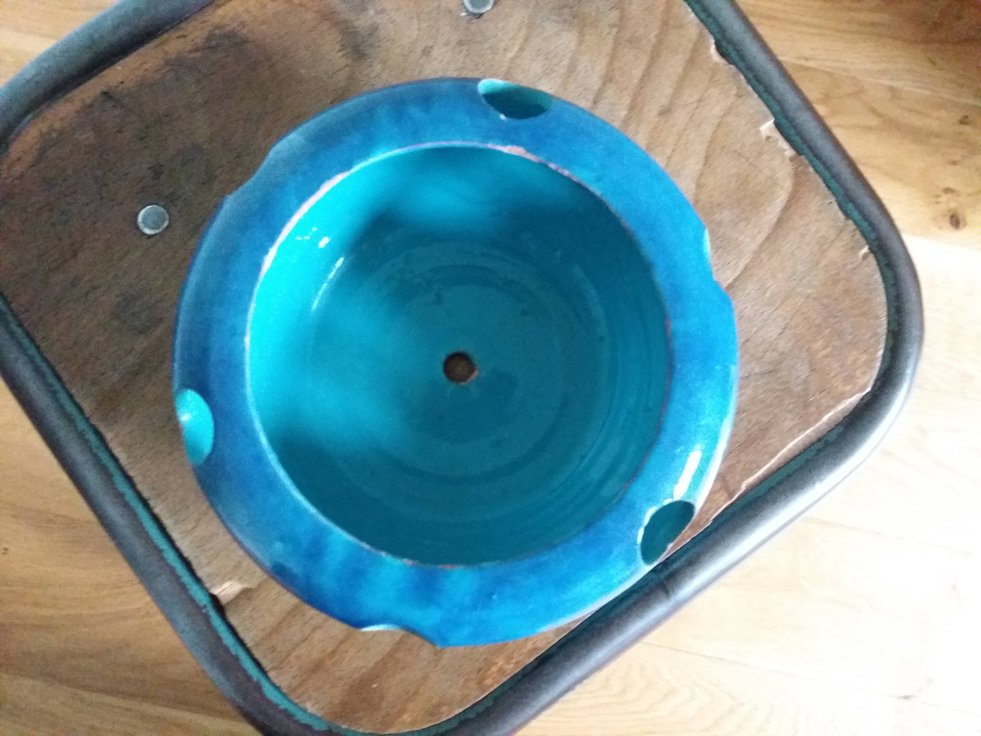 Ceramic flower pot for houseleeks or narcissus