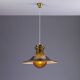 Large glass ‘‘bubble’’ chandelier with brass shade