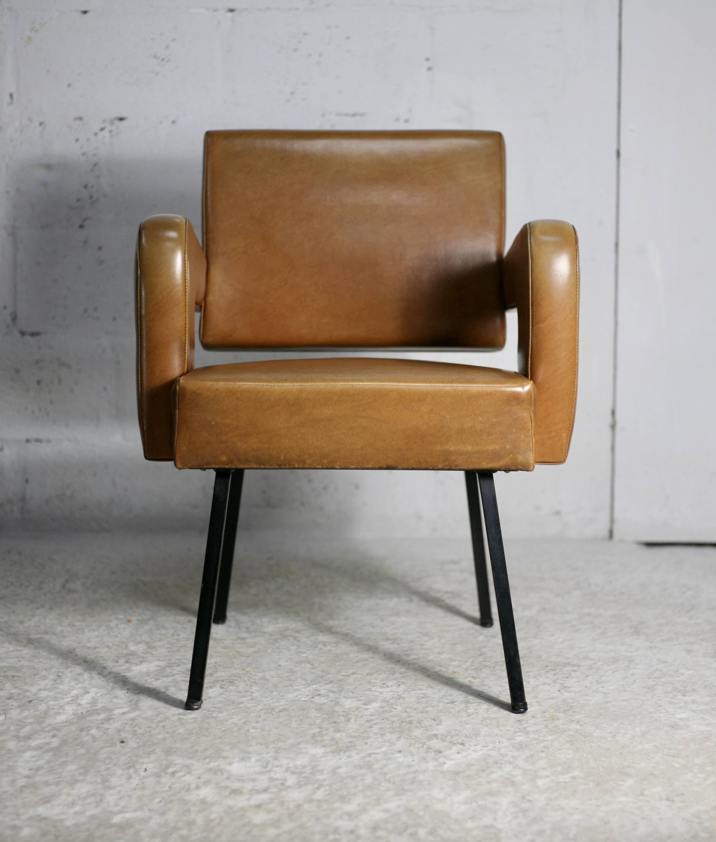 Armchair Jacques Adnet, style circa 1955