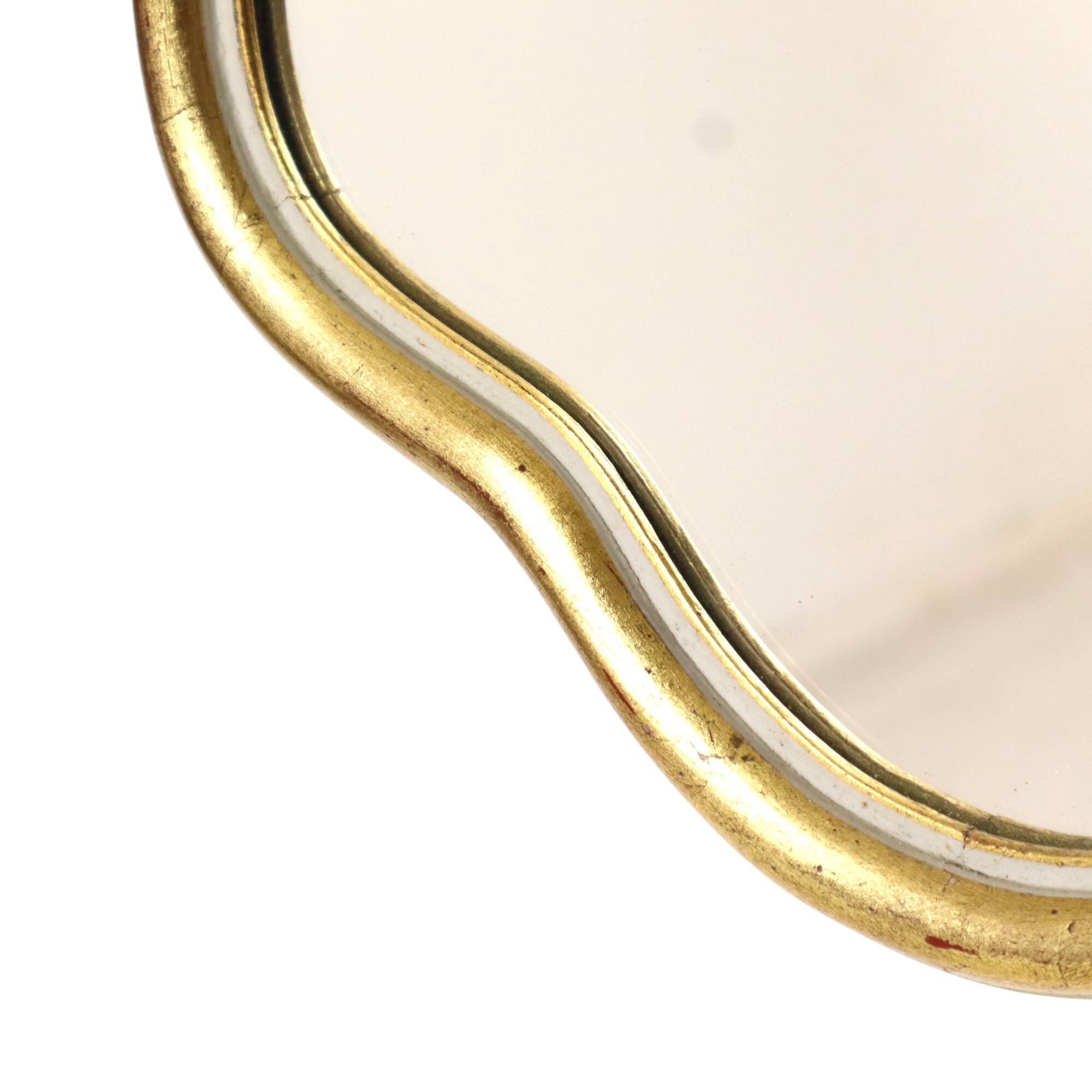 Vintage Classic Gold Leaf Gilded Mirror Belgium Cavos Baroque
