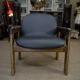 Leather and beech armchair Vintage 1970