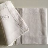 Pair of pillowcases embroidered linen old