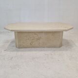 Italian Coffee Table in Travertine, 1980s