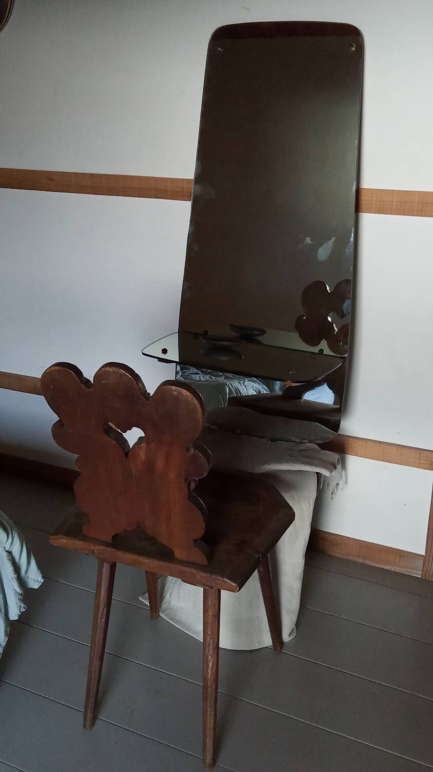 Wall-mounted dressing table mirror, 1950s