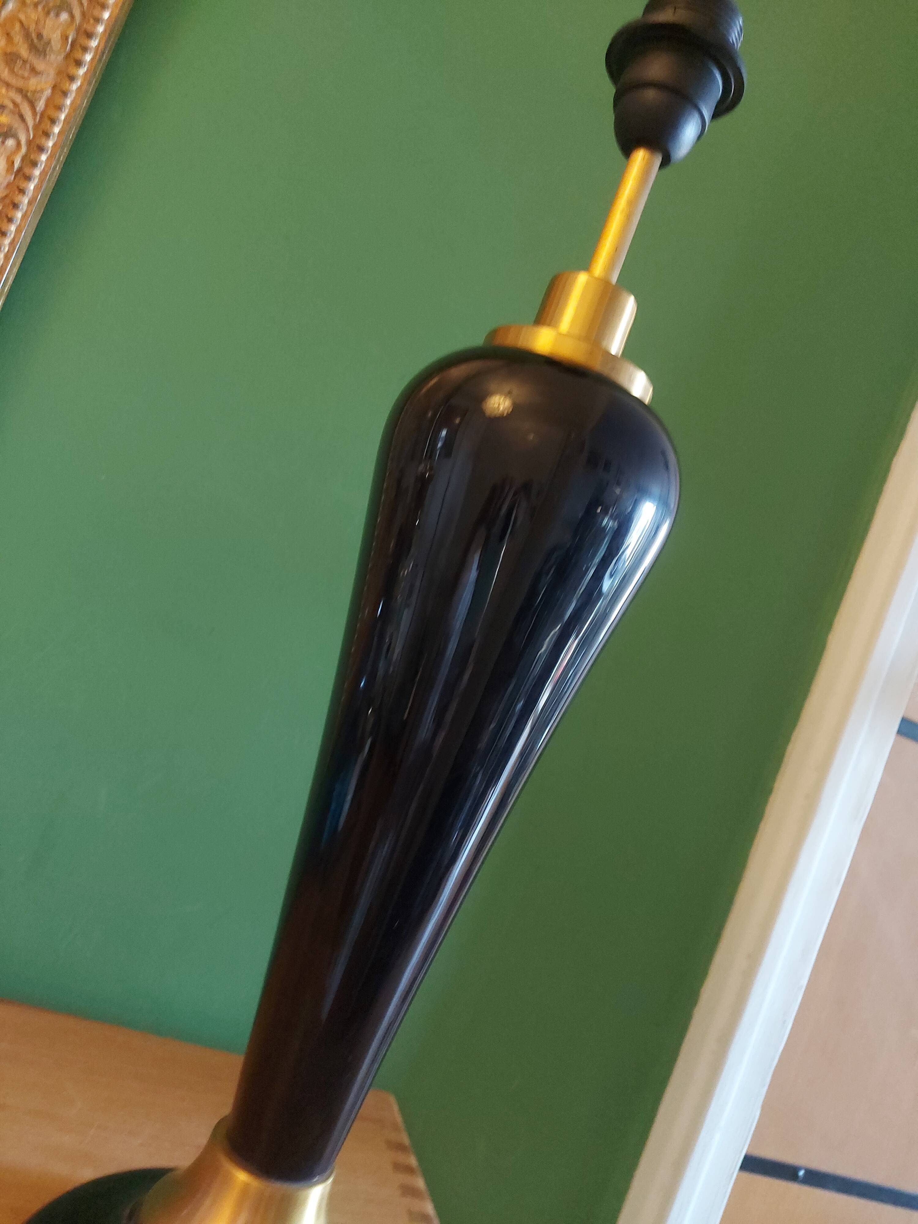 Large cobalt blue ceramic lamp stand