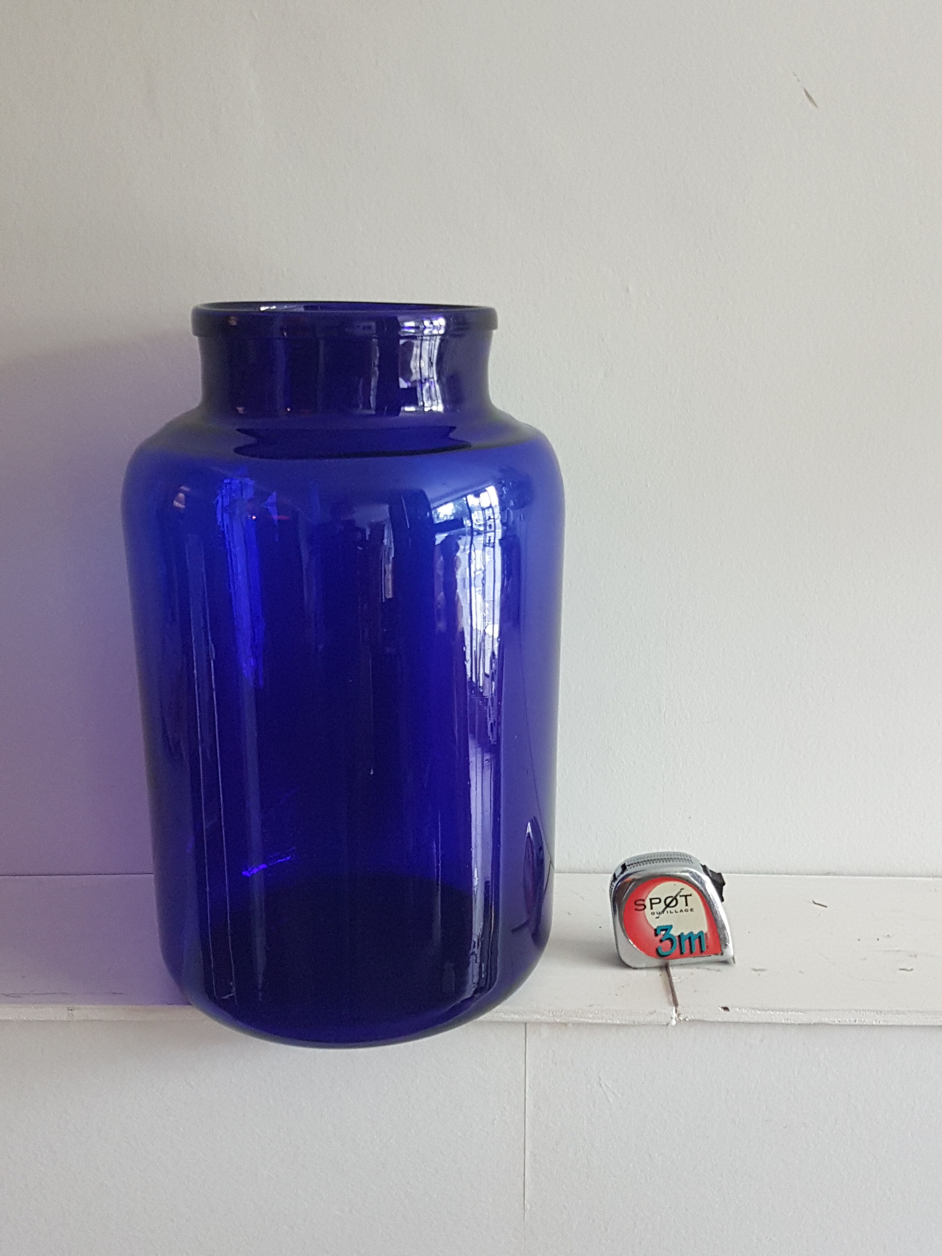 Blue pickle jar