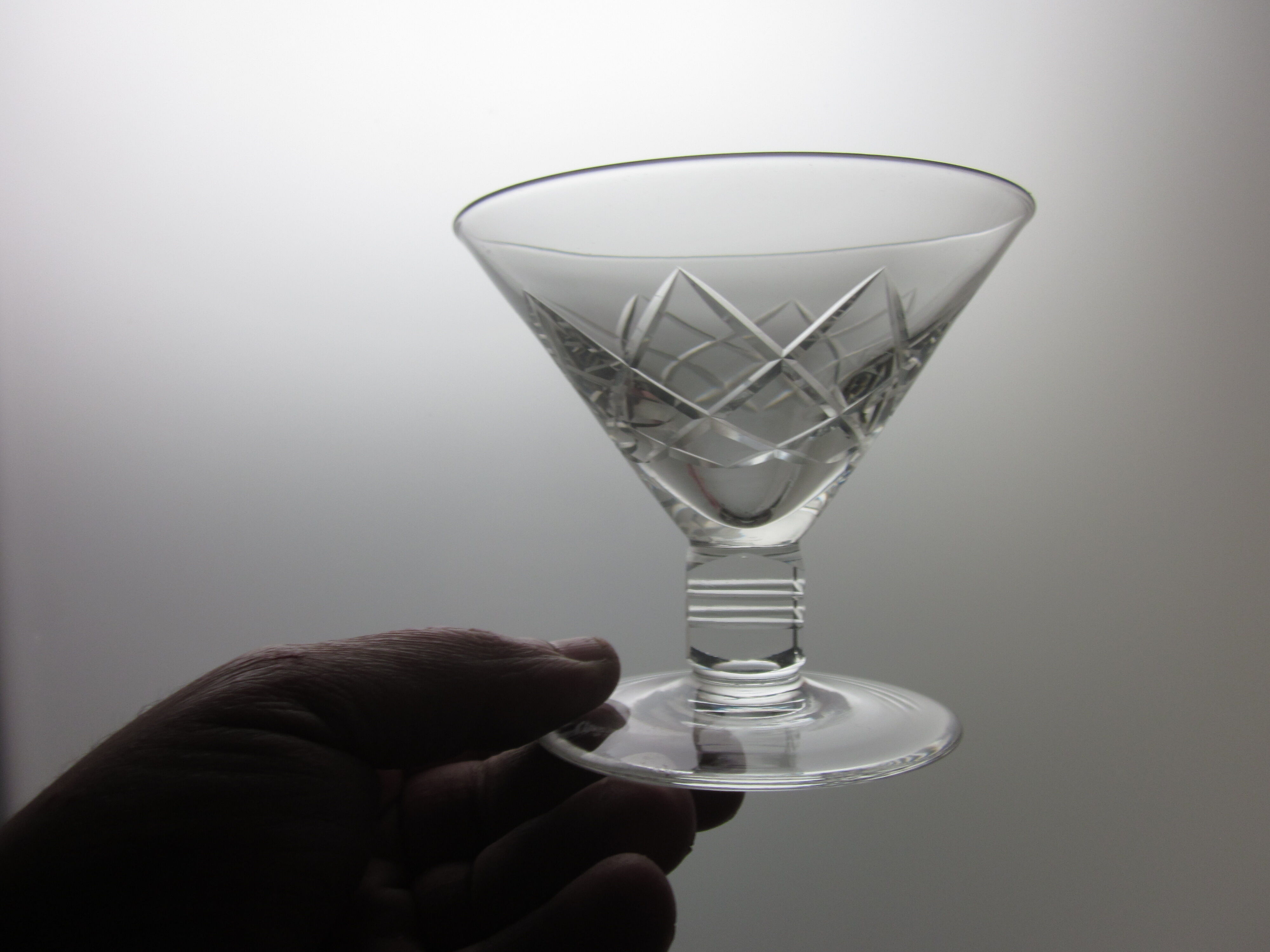 6 old champagne glasses