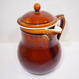 French ancient sandstone pitcher/crucing pitcher with ochre enamel
